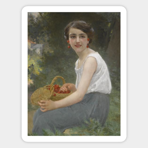 The Cherry Girl by Guillaume Seignac Magnet by Classic Art Stall